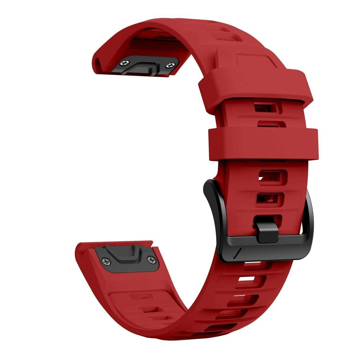 For Garmin 26mm Quick Release Solid Color Silicone Watch Band(Red)