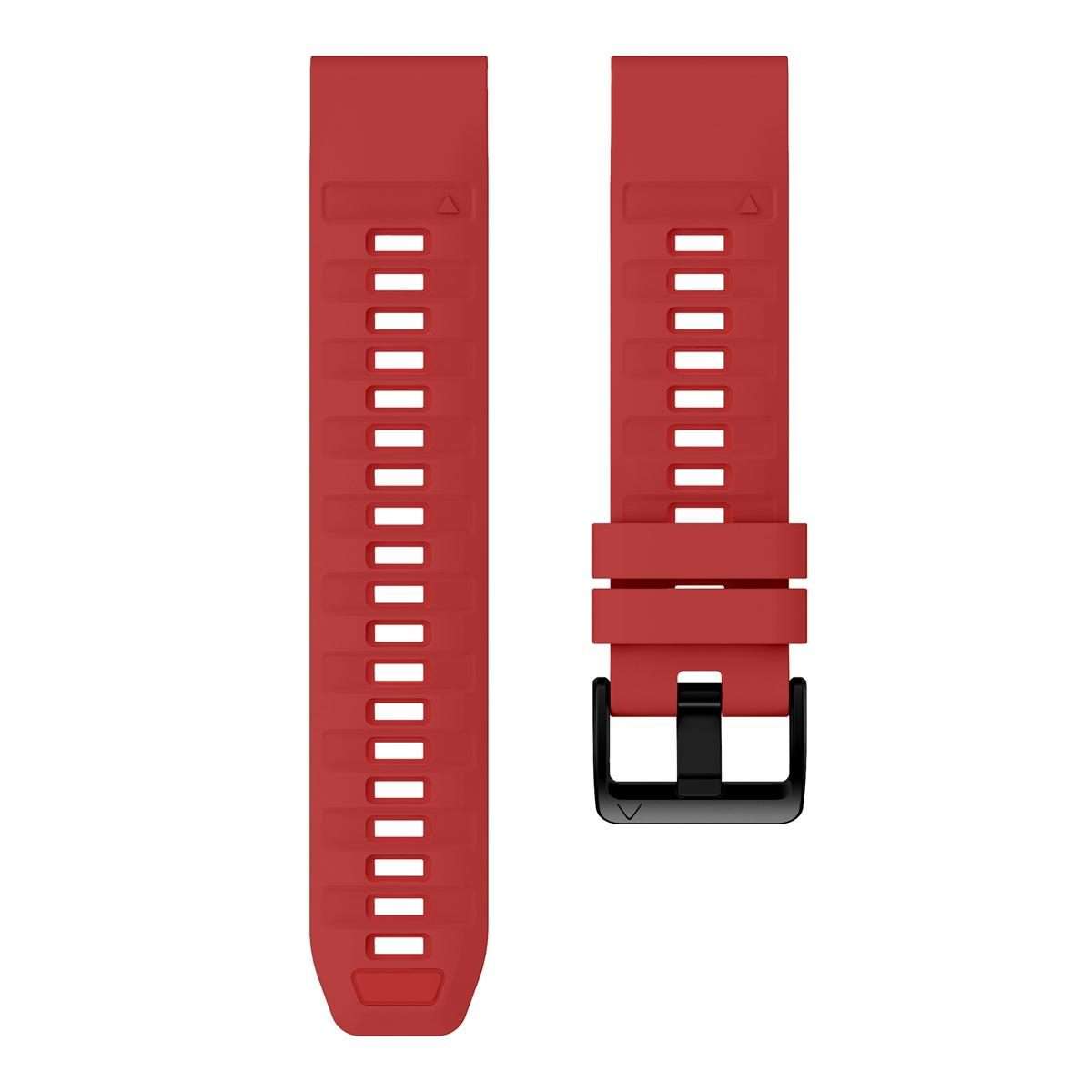 For Garmin 26mm Quick Release Solid Color Silicone Watch Band(Red)