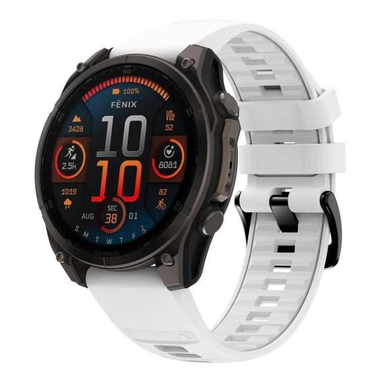 For Garmin 26mm Quick Release Solid Color Silicone Watch Band(White)