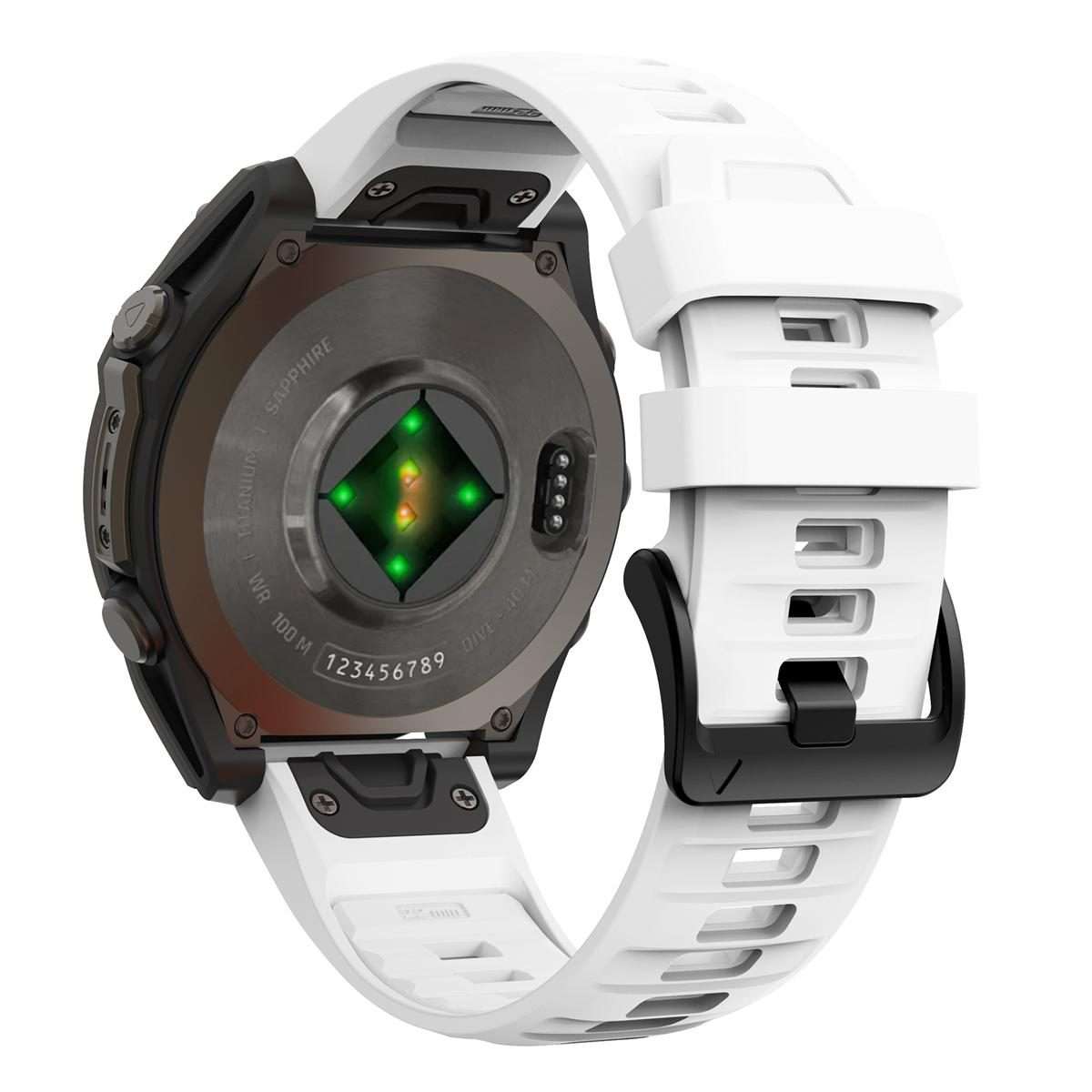 For Garmin 26mm Quick Release Solid Color Silicone Watch Band(White)