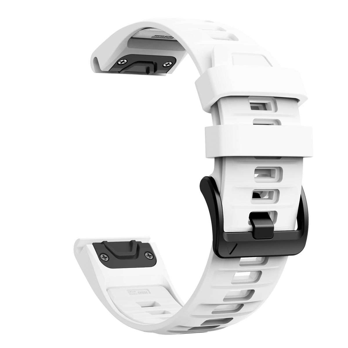 For Garmin 26mm Quick Release Solid Color Silicone Watch Band(White)