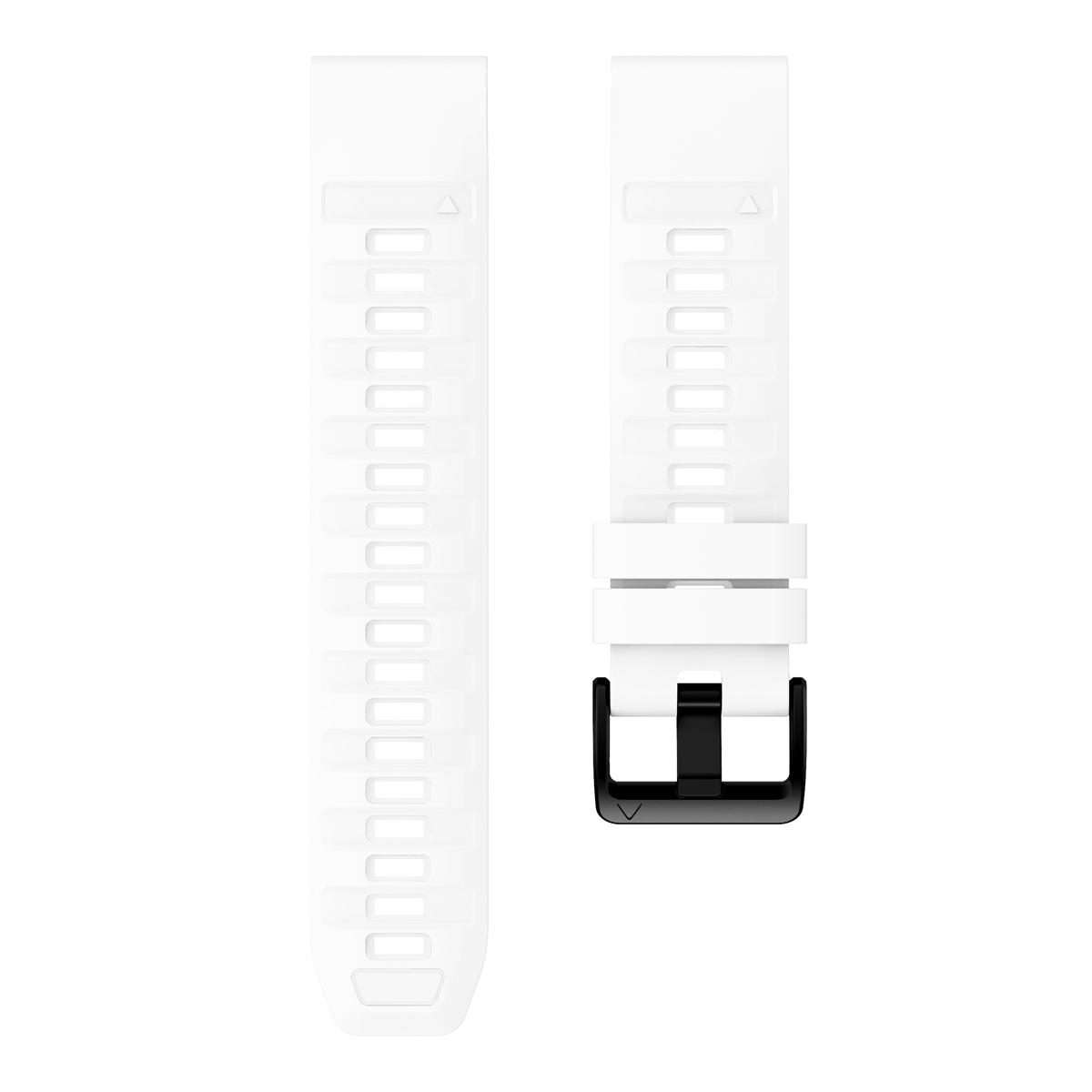 For Garmin 26mm Quick Release Solid Color Silicone Watch Band(White)