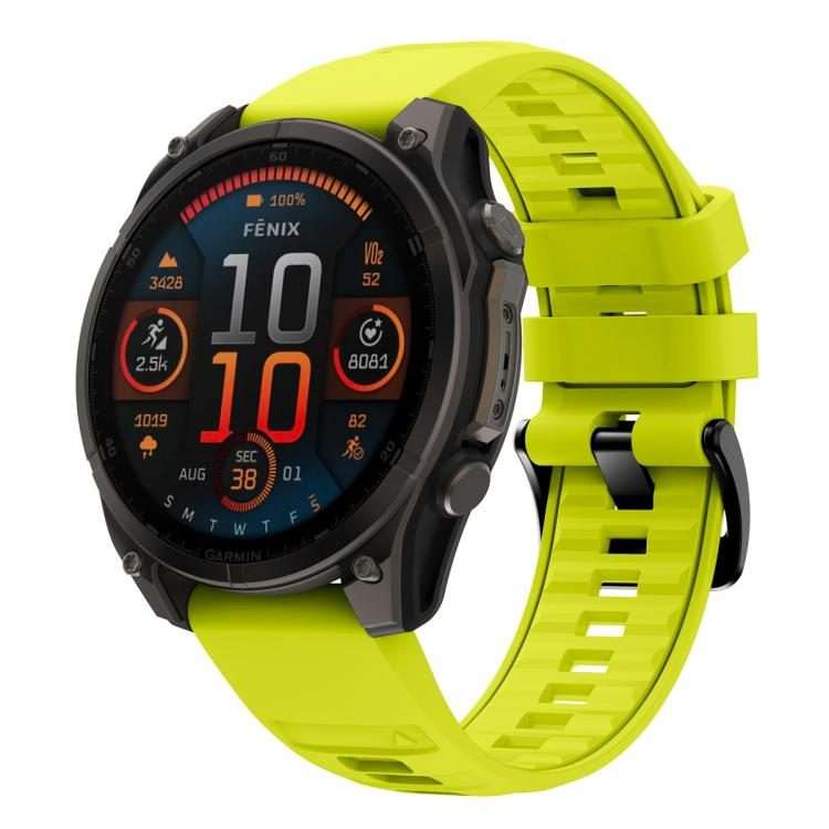 For Garmin 26mm Quick Release Solid Color Silicone Watch Band(Lime)