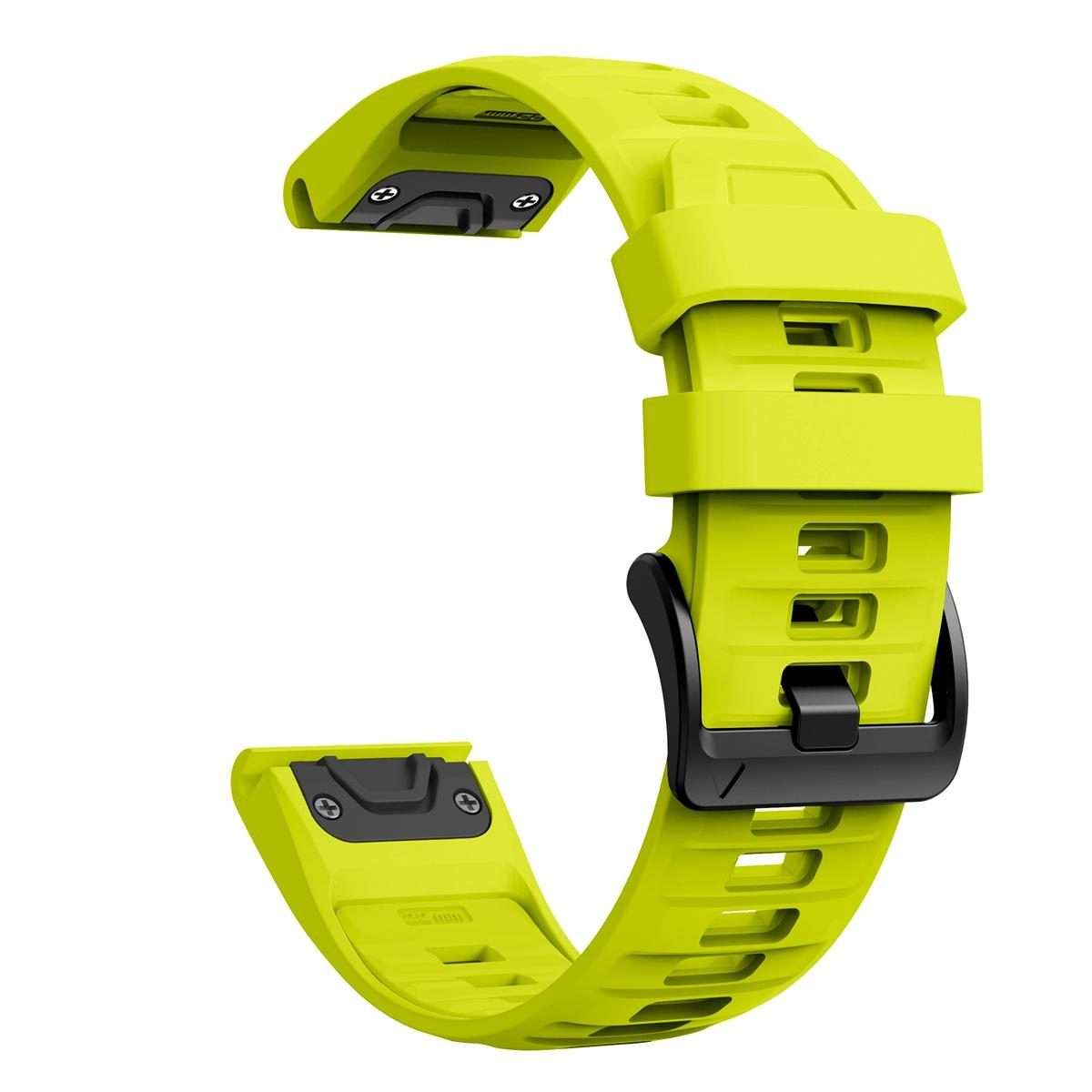 For Garmin 26mm Quick Release Solid Color Silicone Watch Band(Lime)