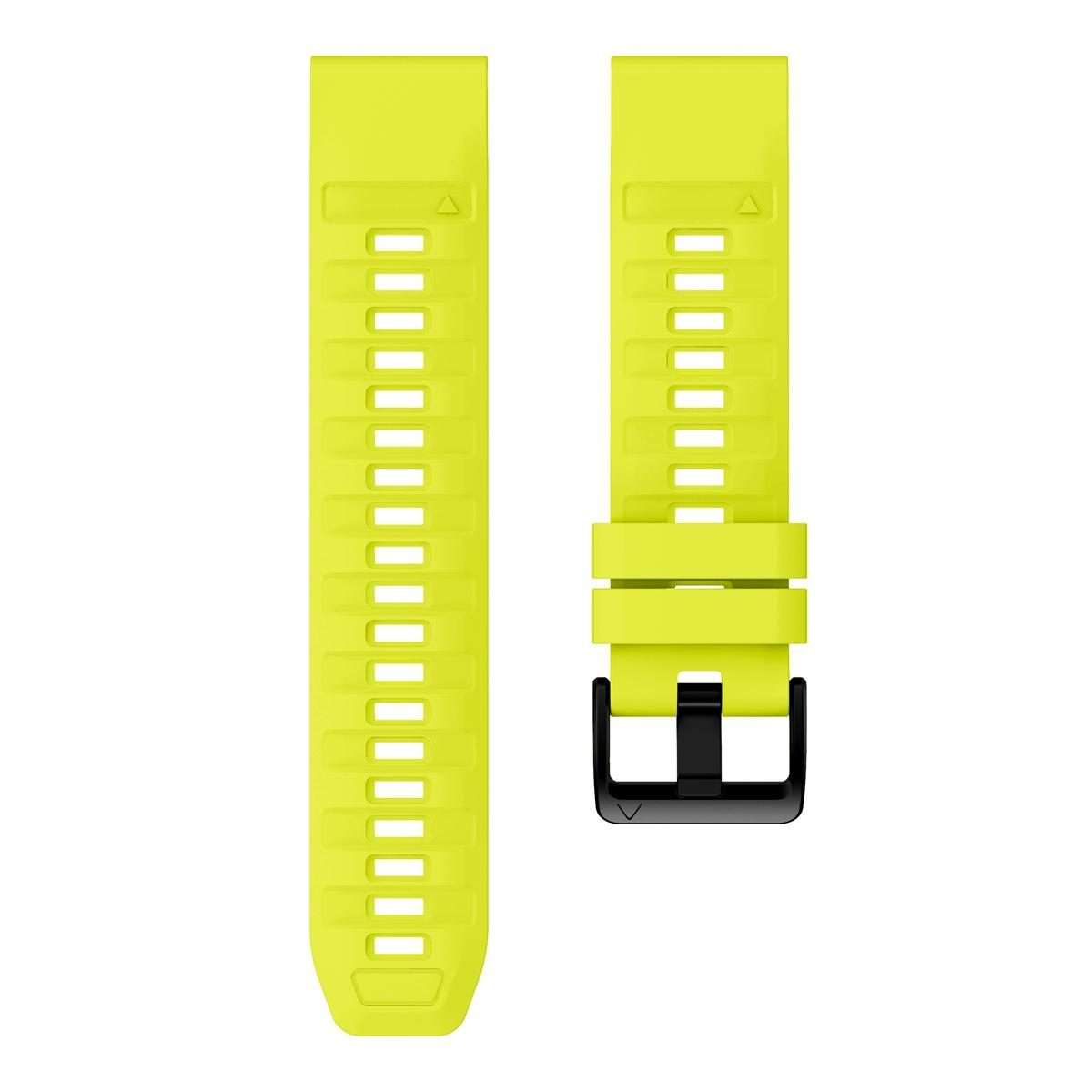For Garmin 26mm Quick Release Solid Color Silicone Watch Band(Lime)
