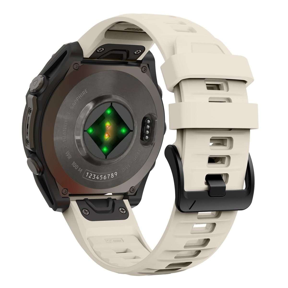 For Garmin 26mm Quick Release Solid Color Silicone Watch Band(Starlight Color)