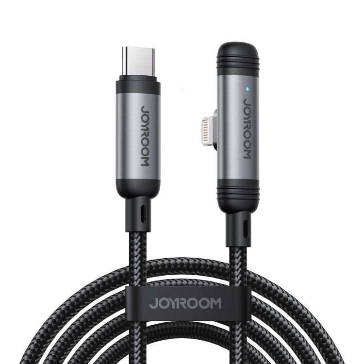 JOYROOM S-A56 EnjoyX Series 30W Type-C to 8 Pin 90 Degree Fast Charging Data Cable, Le ... (Black)