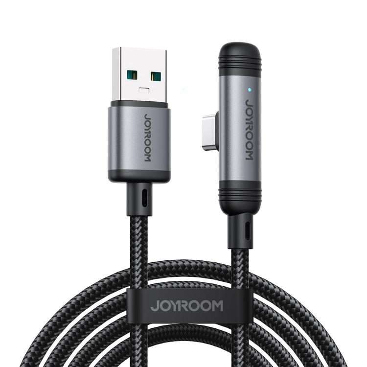 JOYROOM S-A56 EnjoyX Series 3A USB to Type-C 90 Degree Fast Charging Data Cable, Lengt ... (Black)