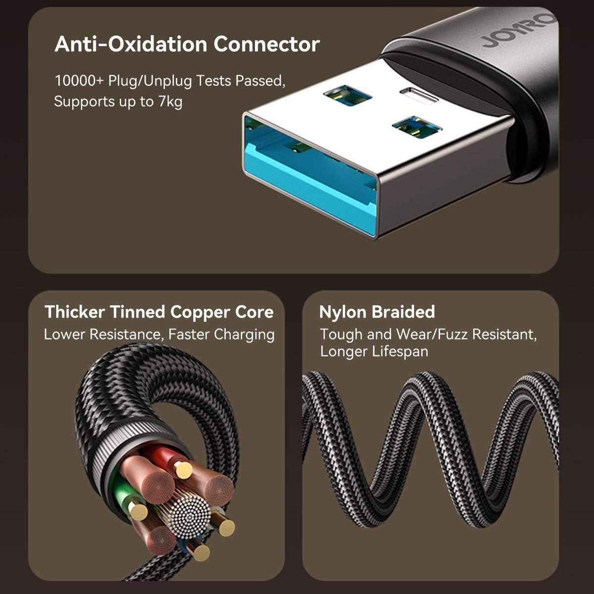 JOYROOM S-A56 EnjoyX Series 3A USB to Type-C 90 Degree Fast Charging Data Cable, Lengt ... (Black)