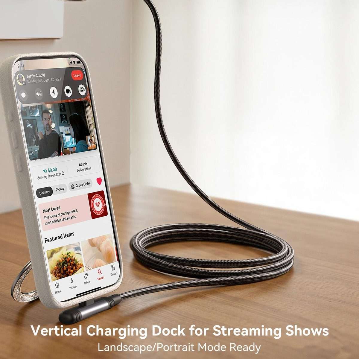 JOYROOM S-A56 EnjoyX Series 3A USB to 8 Pin 90 Degree Fast Charging Data Cable, Length:1.2m(Black)
