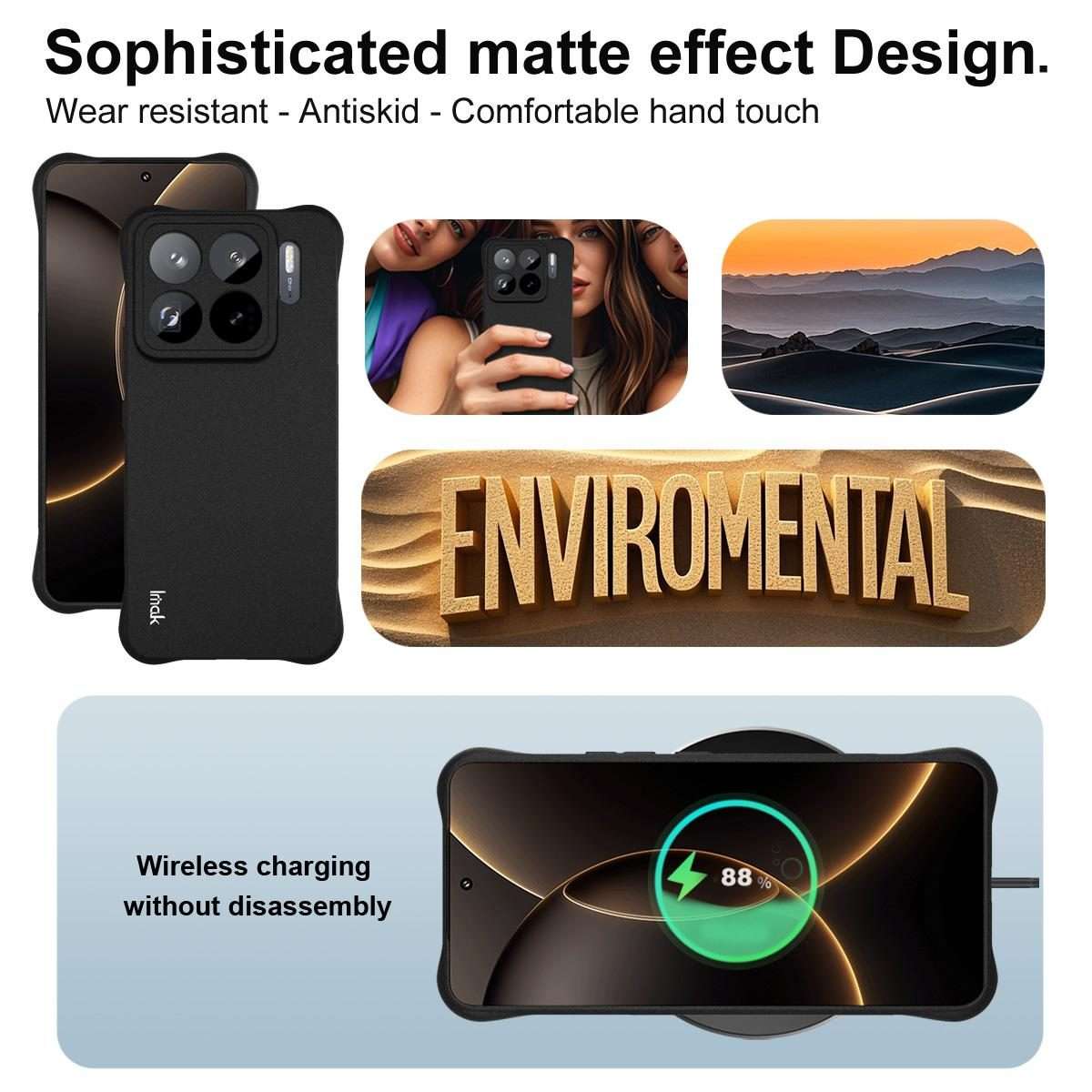 For Xiaomi 15S Pro imak Shockproof Airbag TPU Phone Case(Matte Black)