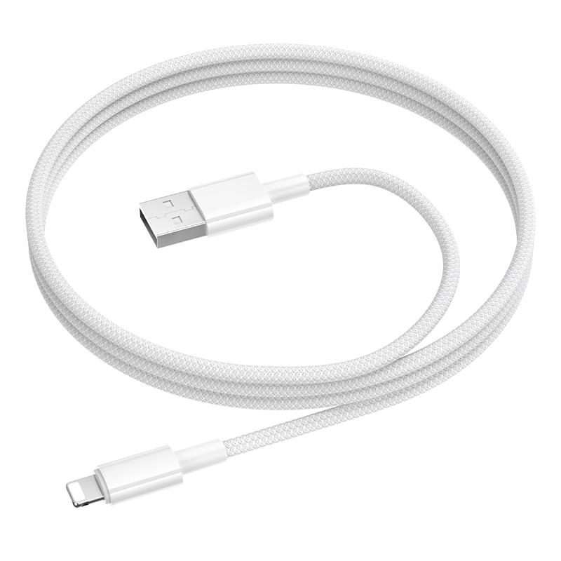 BOROFONE BX117 1m 2.4A USB to 8 Pin Source Charging Data Cable(White)