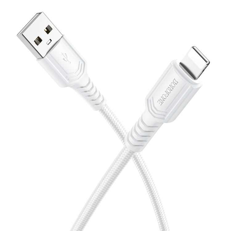 BOROFONE BX116 1m 2.4A USB to 8 Pin Certain Charging Data Cable(White)