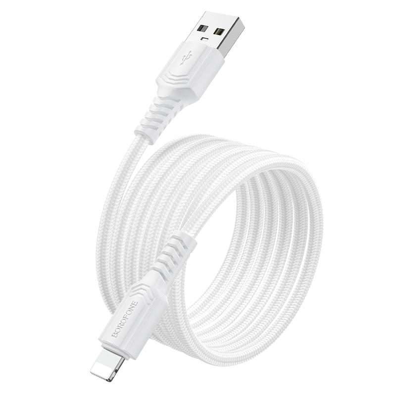 BOROFONE BX116 1m 2.4A USB to 8 Pin Certain Charging Data Cable(White)