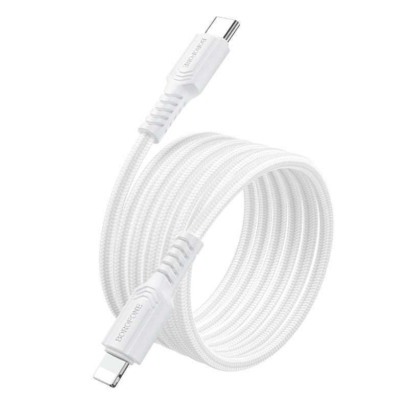BOROFONE BX116 1m 27W Type-C to 8 Pin Certain PD Charging Data Cable(White)