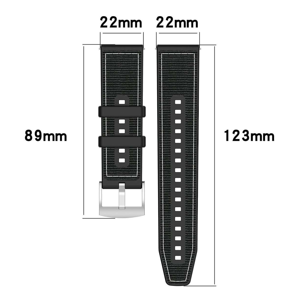20mm For Ticwatch GTH / E3 / E / 2 xDfind Hybrid Nylon Braid Silicone Watch Band(Black)
