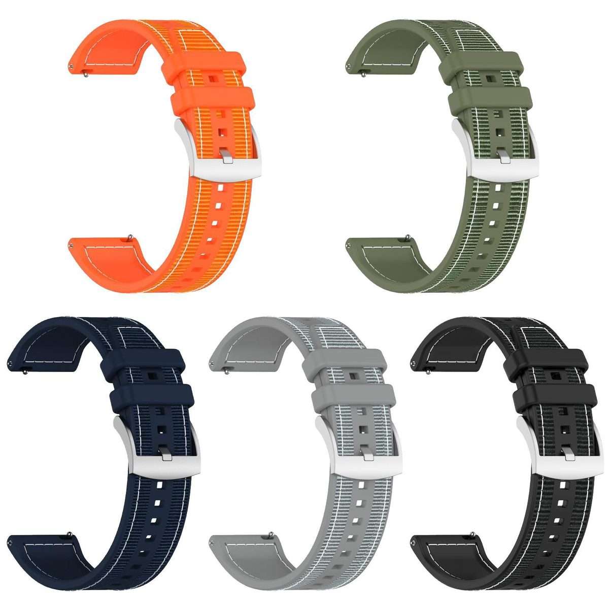 20mm For Ticwatch GTH / E3 / E / 2 xDfind Hybrid Nylon Braid Silicone Watch Band(Orange)