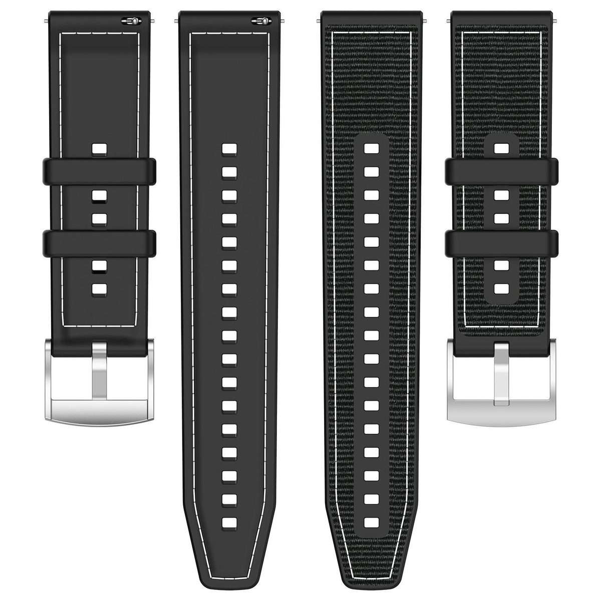 20mm For Ticwatch GTH / E3 / E / 2 xDfind Hybrid Nylon Braid Silicone Watch Band(Grey)