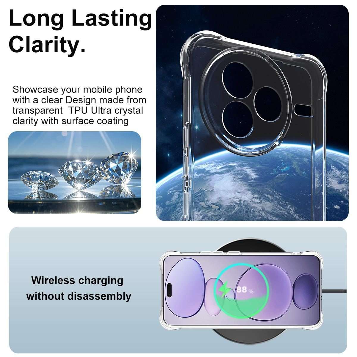 For Xiaomi Civi 5 Pro imak Shockproof Airbag TPU Phone Case(Transparent)