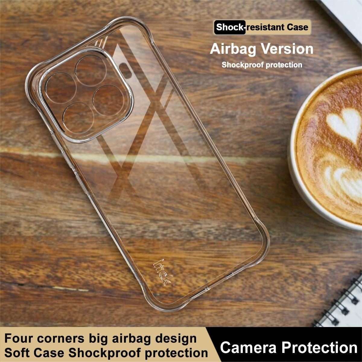For Xiaomi 15T Pro 5G imak Shockproof Airbag TPU Phone Case(Transparent)