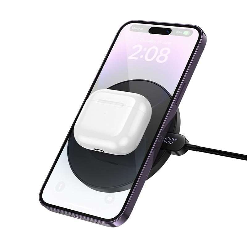 hoco CW62 Peak 15W Digital Display Desktop Wireless Charger(Black)