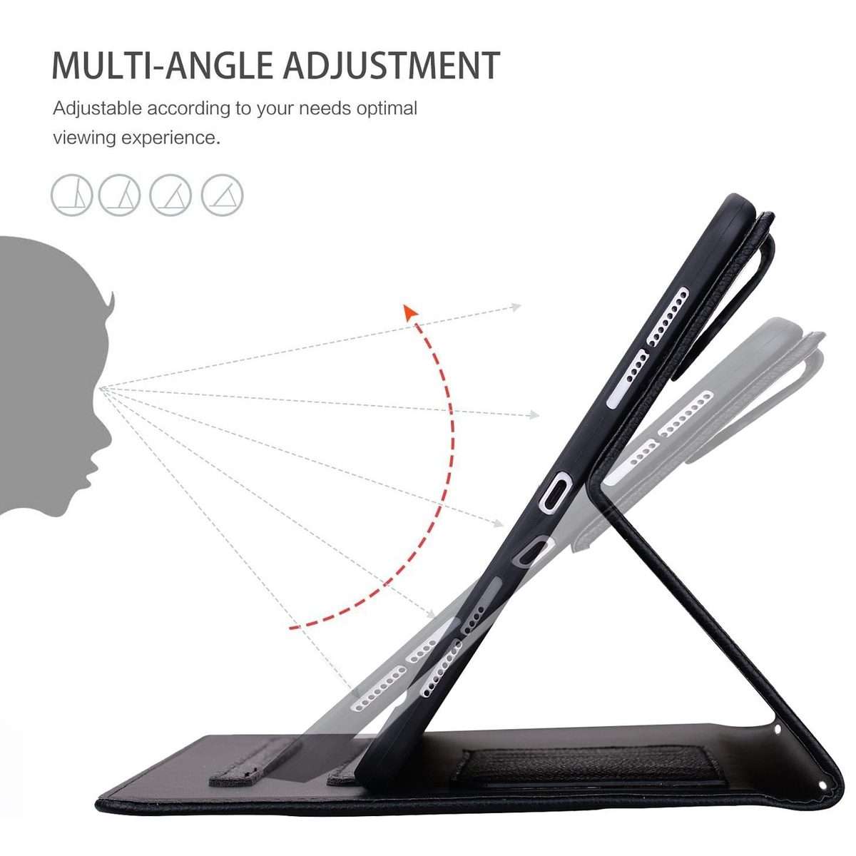 For Samsung Galaxy Tab S10+ / S9+ Cat Skin-feel Litchi Leather Smart Tablet Case(Black)