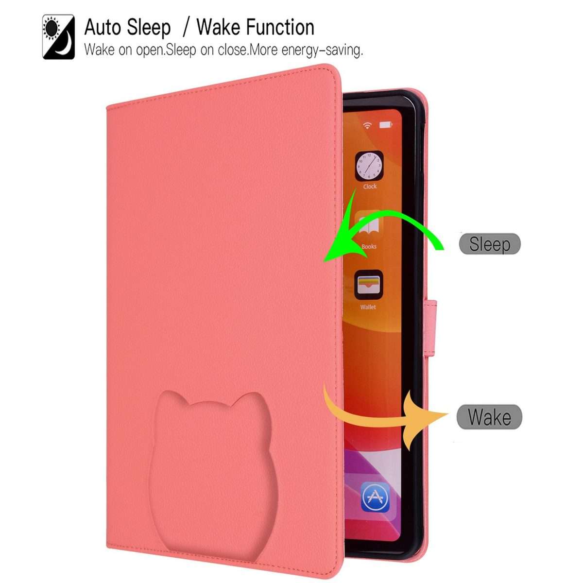 For Samsung Galaxy Tab S10+ / S9+ Cat Skin-feel Litchi Leather Smart Tablet Case(Watermelon Red)