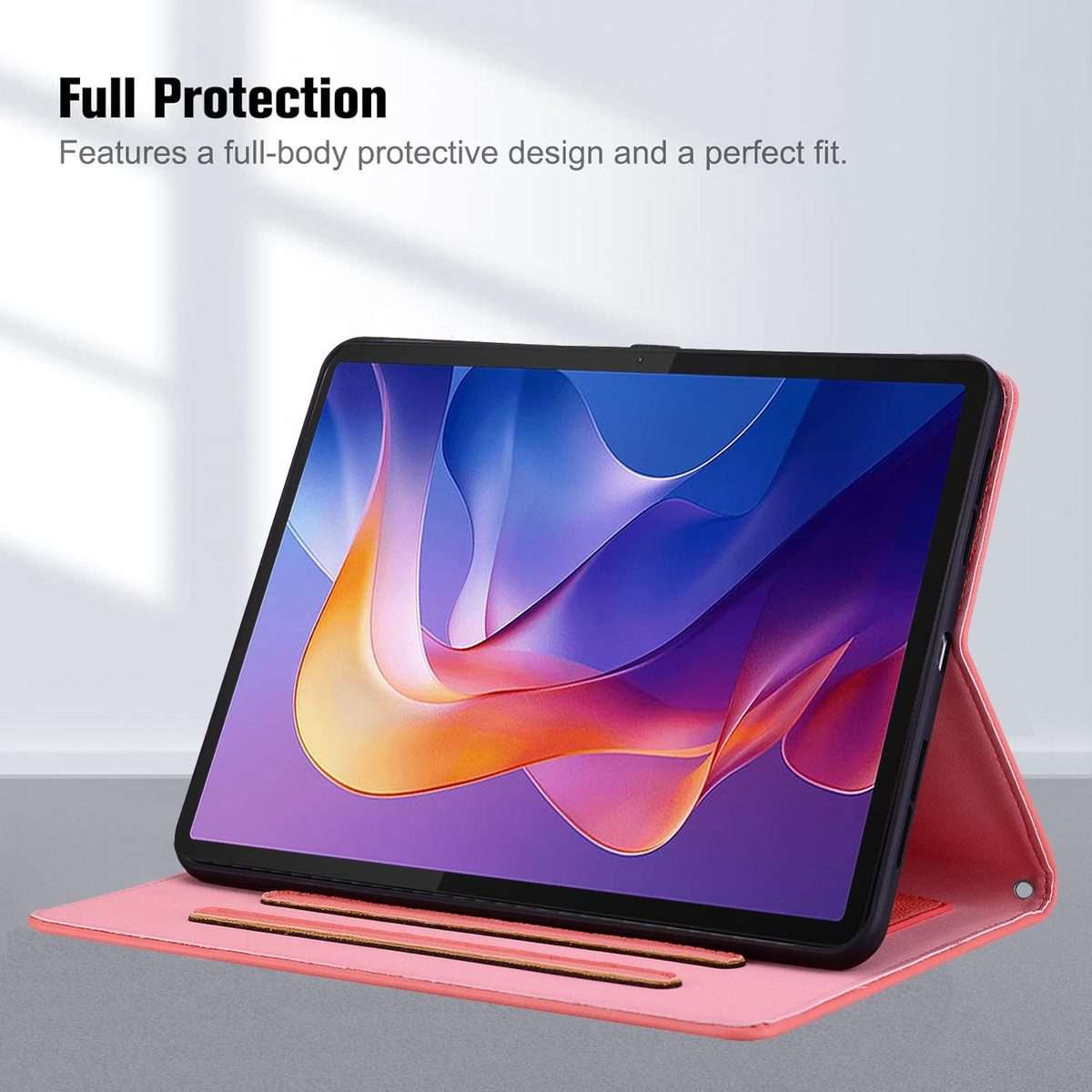 For Samsung Galaxy Tab S10+ / S9+ Cat Skin-feel Litchi Leather Smart Tablet Case(Watermelon Red)