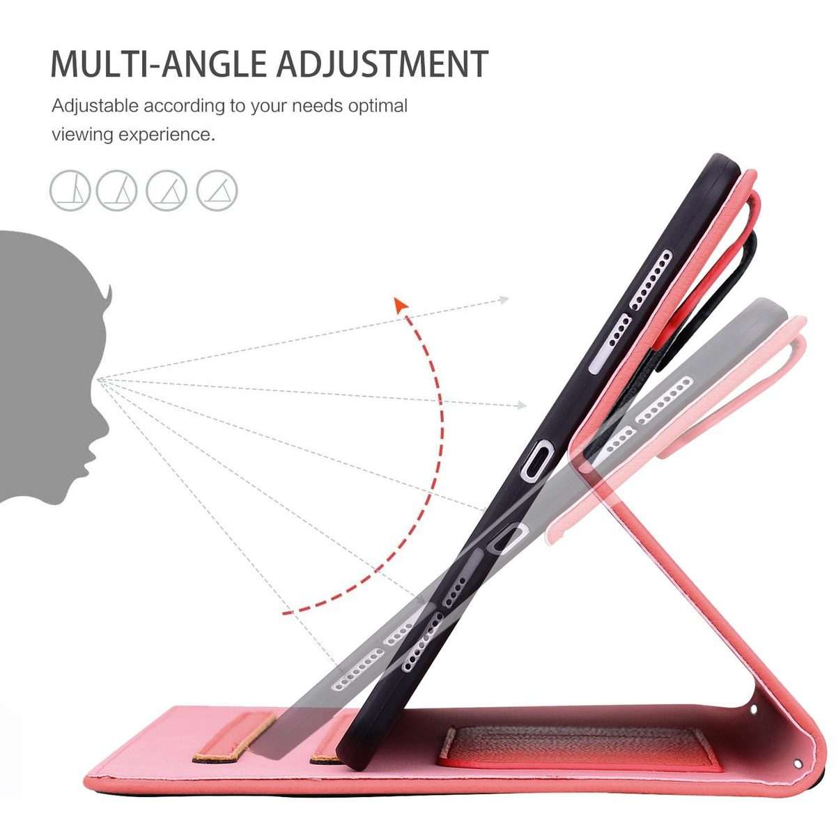 For Samsung Galaxy Tab S10+ / S9+ Cat Skin-feel Litchi Leather Smart Tablet Case(Watermelon Red)