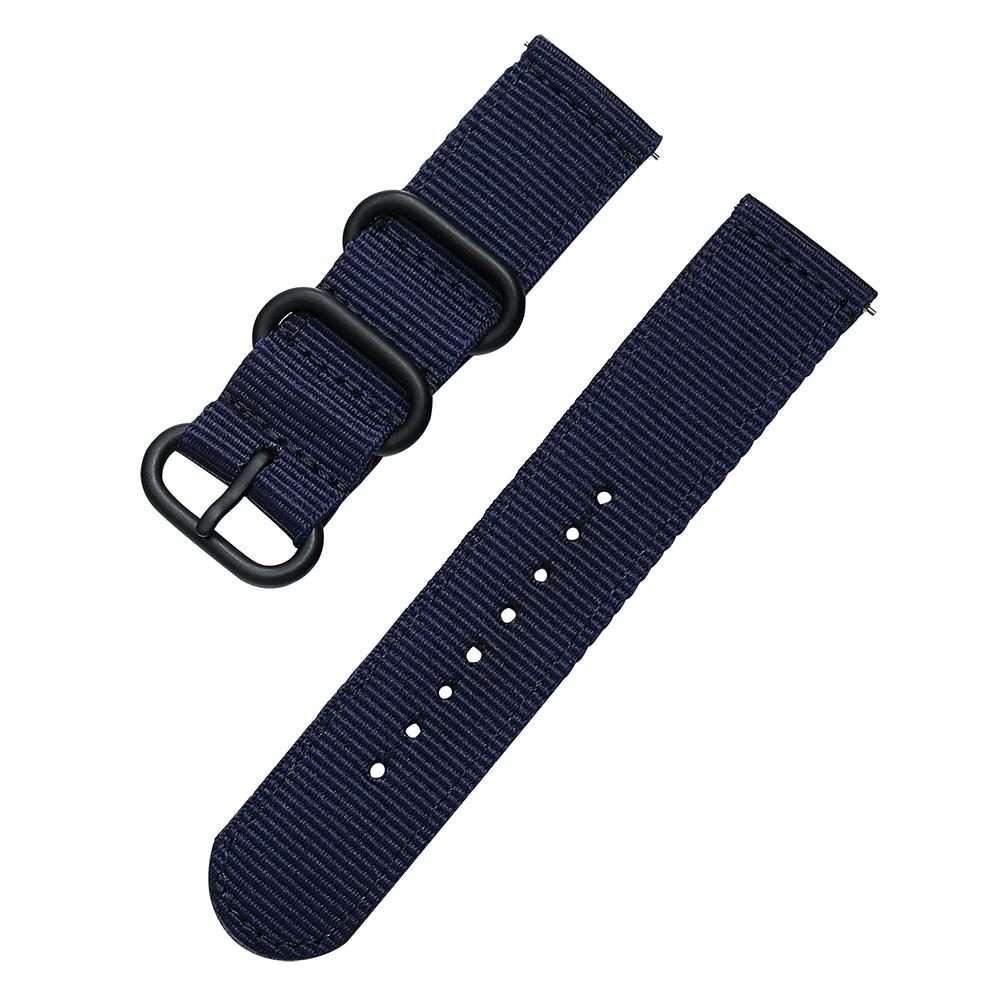 22mm xDfind Ring Buckle Nylon Canvas Watch Band(Midnight Blue)