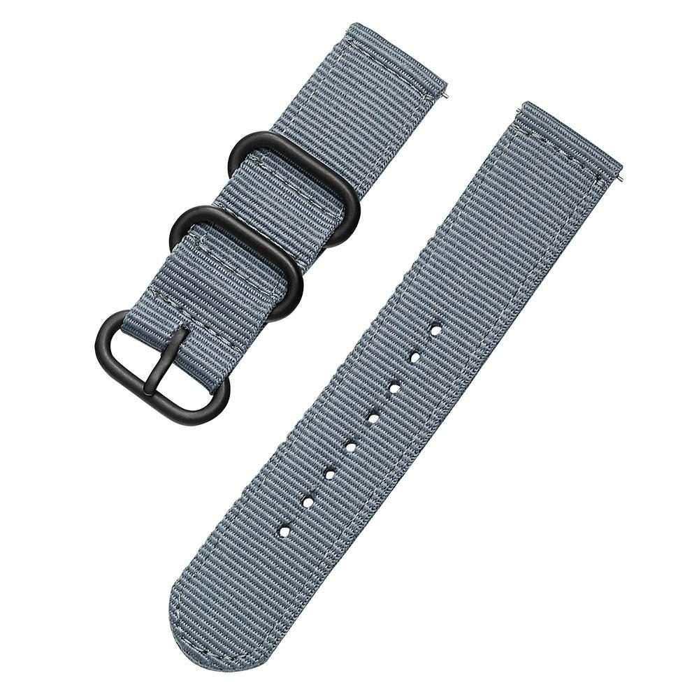22mm xDfind Ring Buckle Nylon Canvas Watch Band(Grey)