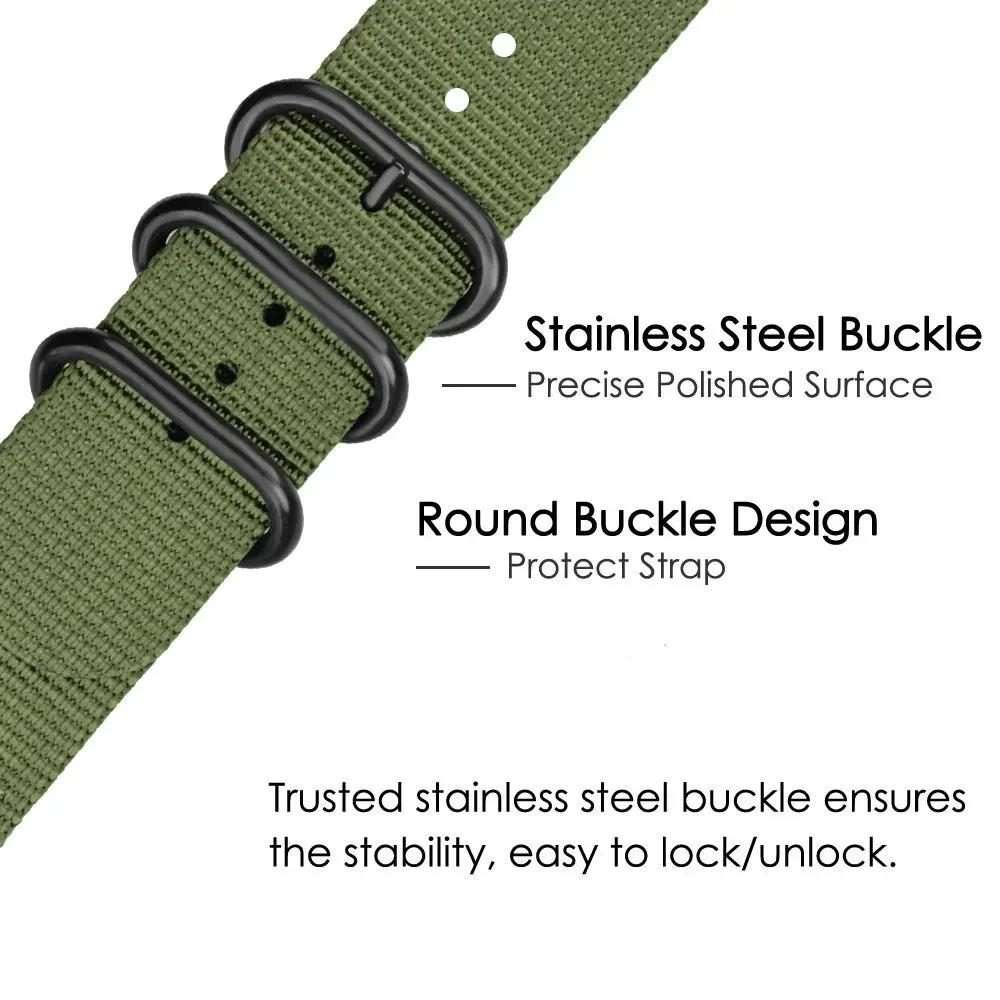 22mm xDfind Ring Buckle Nylon Canvas Watch Band(Grey)