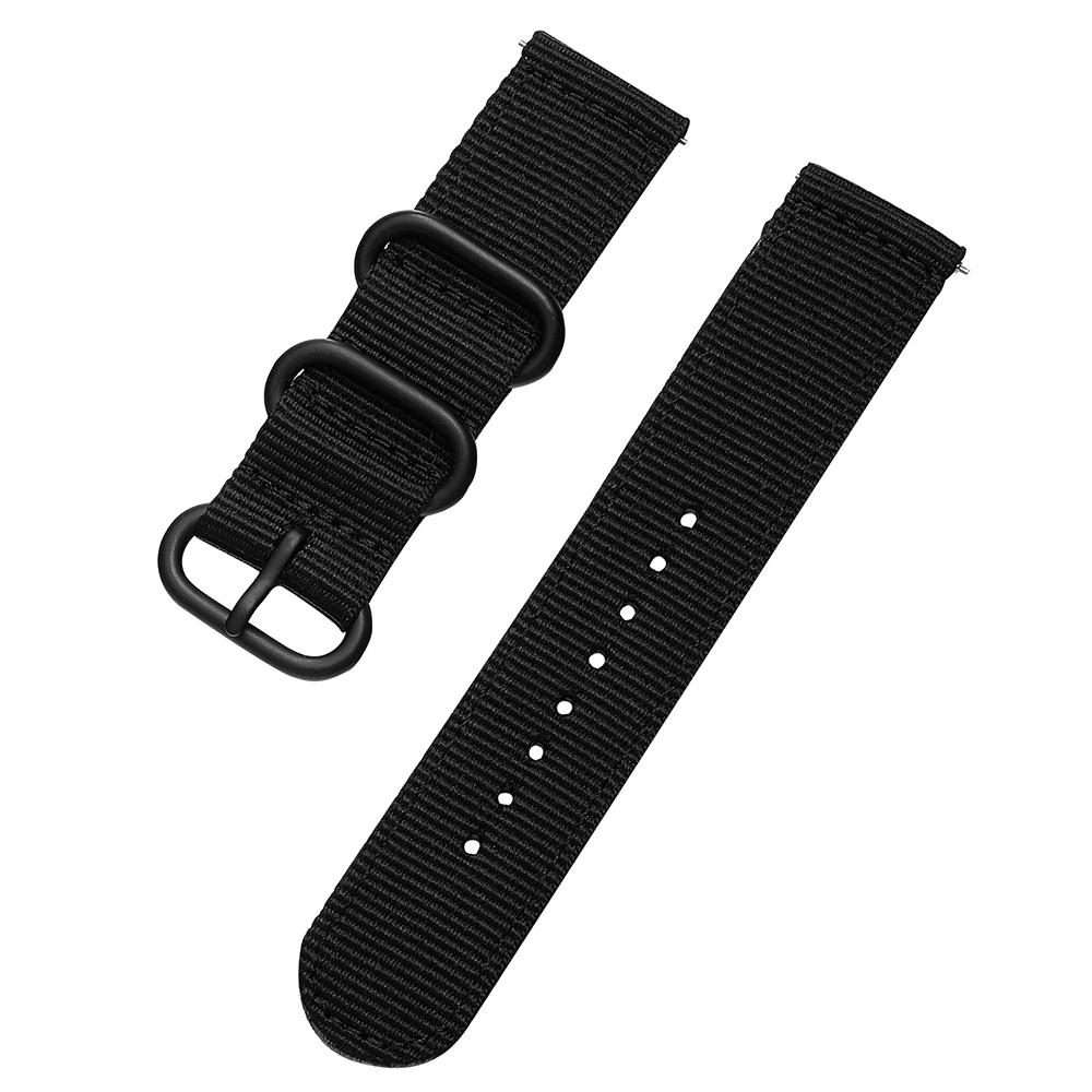 22mm xDfind Ring Buckle Nylon Canvas Watch Band(Black)