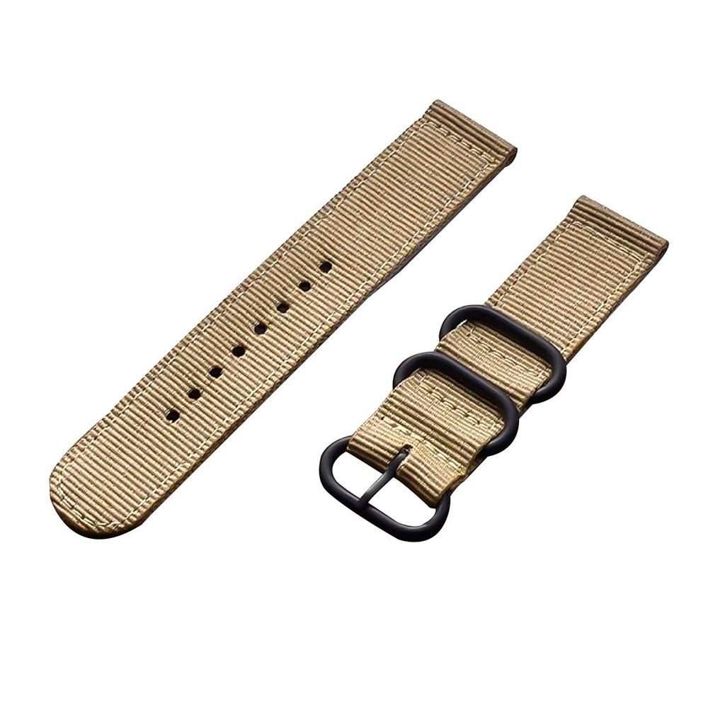 22mm xDfind Ring Buckle Nylon Canvas Watch Band(Khaki)