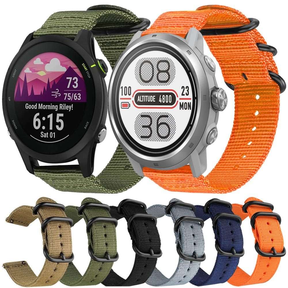 22mm xDfind Ring Buckle Nylon Canvas Watch Band(Khaki)