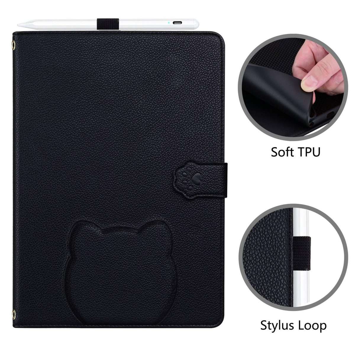 For Xiaomi Pad 8 / 8 Pro 7 / 7 Pro Cat Skin-feel Litchi Leather Tablet Case(Black)