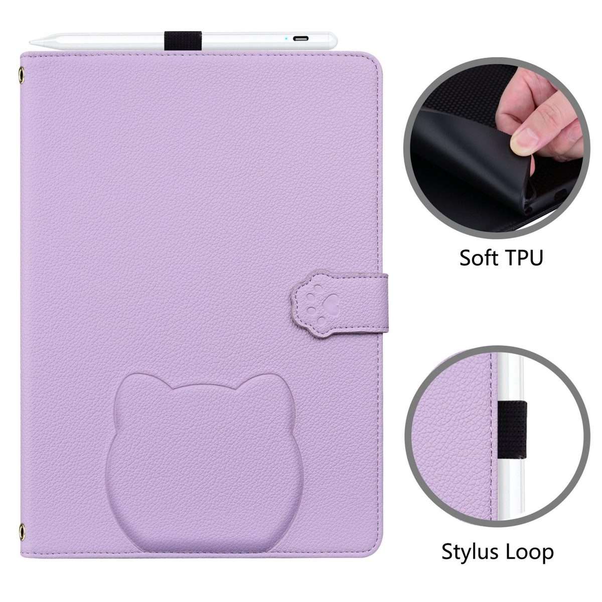 For Xiaomi Pad 8 / 8 Pro 7 / 7 Pro Cat Skin-feel Litchi Leather Tablet Case(Purple)