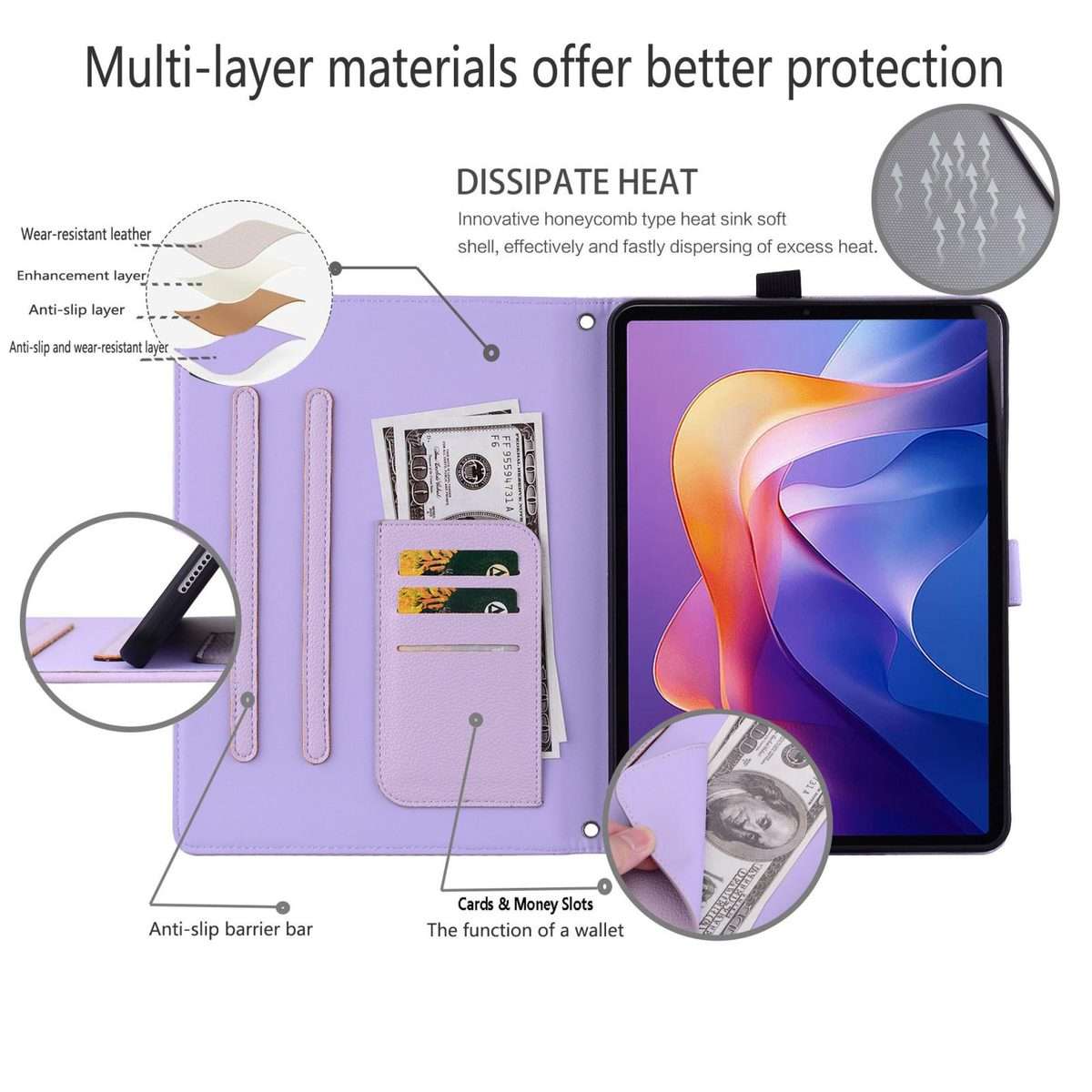For Xiaomi Pad 8 / 8 Pro 7 / 7 Pro Cat Skin-feel Litchi Leather Tablet Case(Purple)
