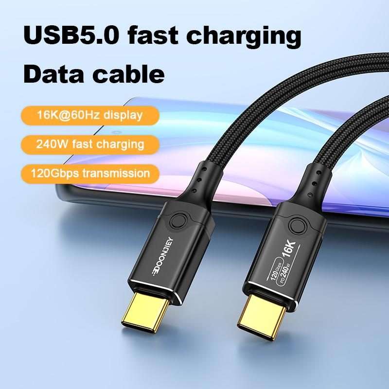 DOONJIEY DJUSB519GR 120Gbps Type-C 16K HD Projection Conversion Cable(Black)