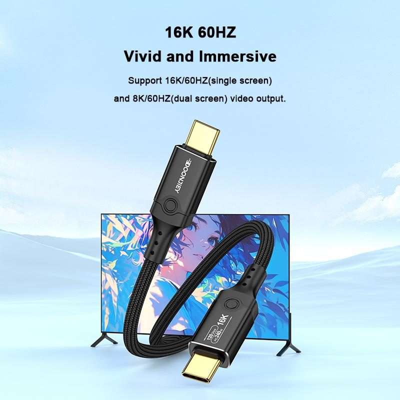 DOONJIEY DJUSB519GR 120Gbps Type-C 16K HD Projection Conversion Cable(Black)