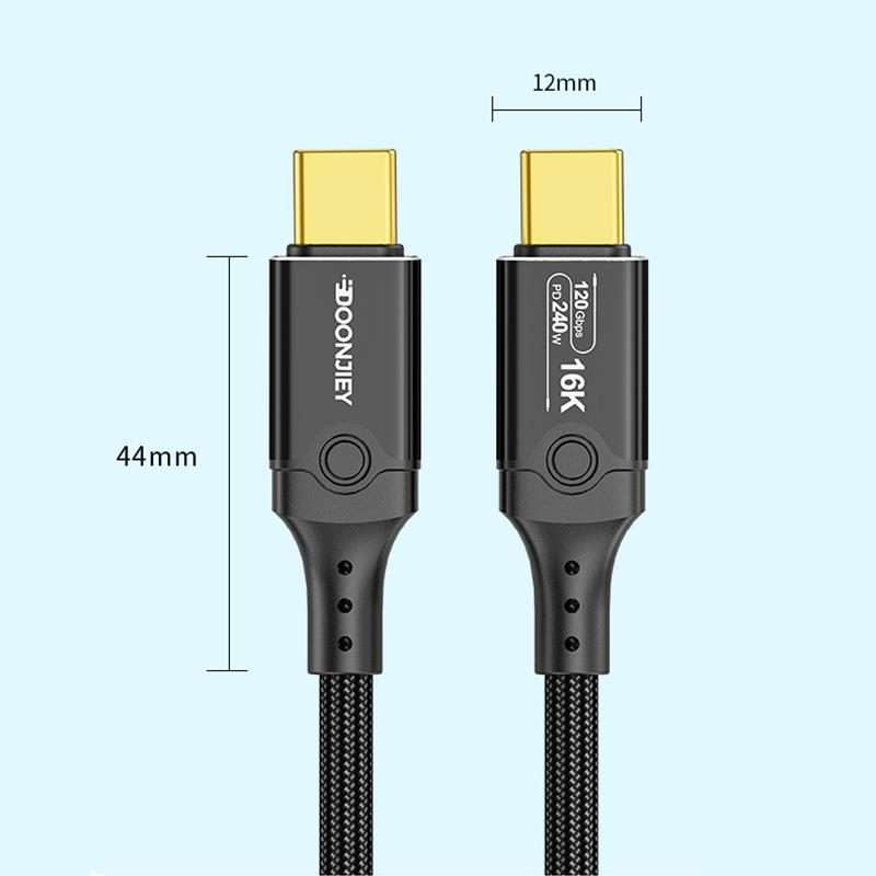 DOONJIEY DJUSB519GR 120Gbps Type-C 16K HD Projection Conversion Cable(Black)