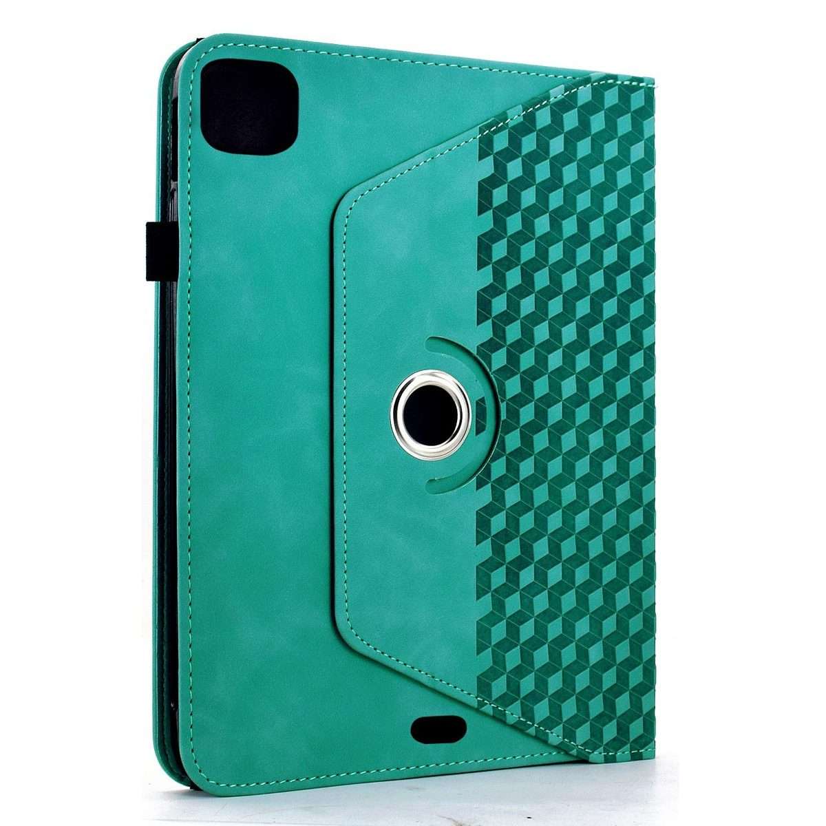 For iPad Air 11 2026 / 2025 / 2024 Rotatable Rhombus Embossed Smart Leather Table ... (Light Blue)