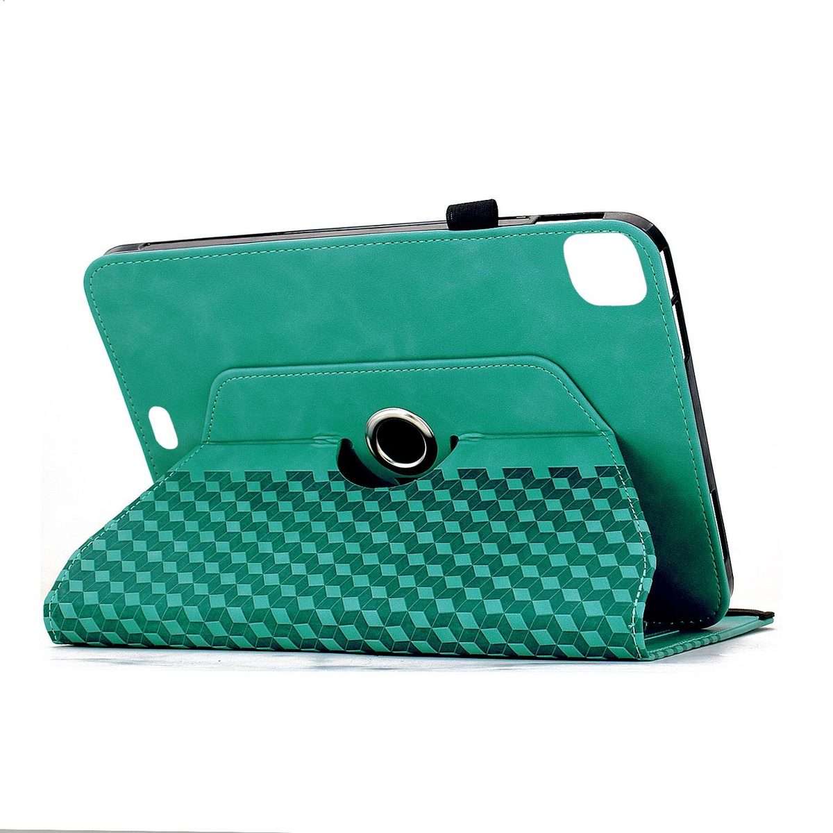 For iPad Air 11 2026 / 2025 / 2024 Rotatable Rhombus Embossed Smart Leather Table ... (Light Blue)