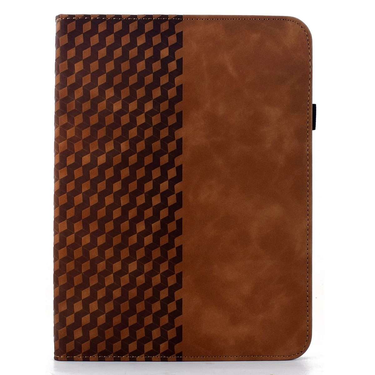 For iPad Air 11 2026 / 2025 / 2024 Rotatable Rhombus Embossed Smart Leather Tablet Case(Brown)
