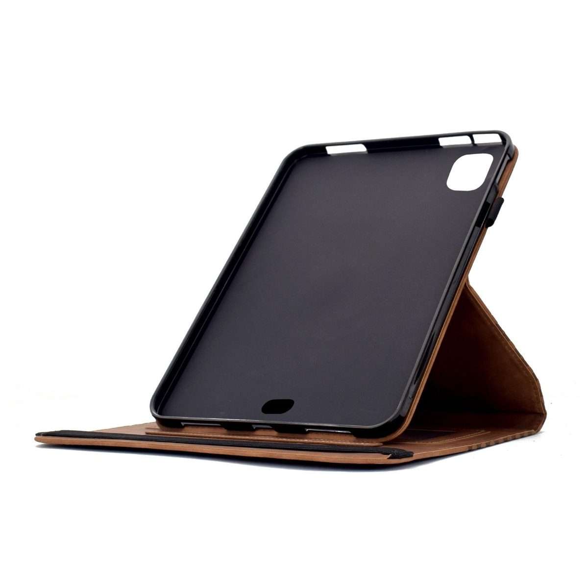 For iPad Air 11 2026 / 2025 / 2024 Rotatable Rhombus Embossed Smart Leather Tablet Case(Brown)