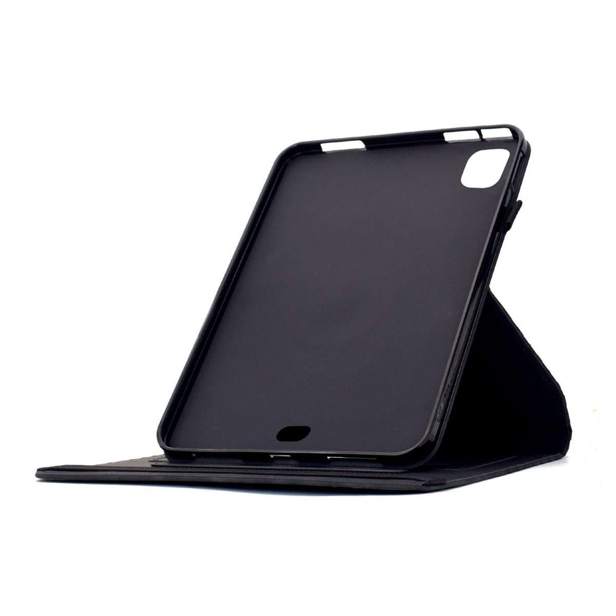 For iPad Air 11 2026 / 2025 / 2024 Rotatable Rhombus Embossed Smart Leather Tablet Case(Black)