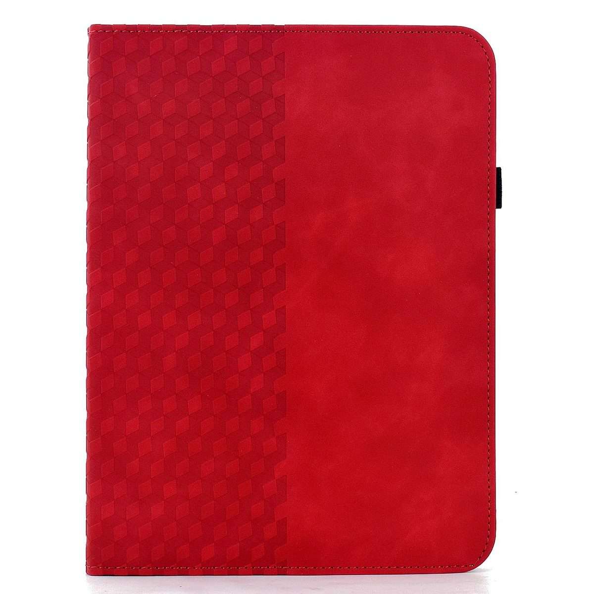 For iPad Air 11 2026 / 2025 / 2024 Rotatable Rhombus Embossed Smart Leather Tablet Case(Red)