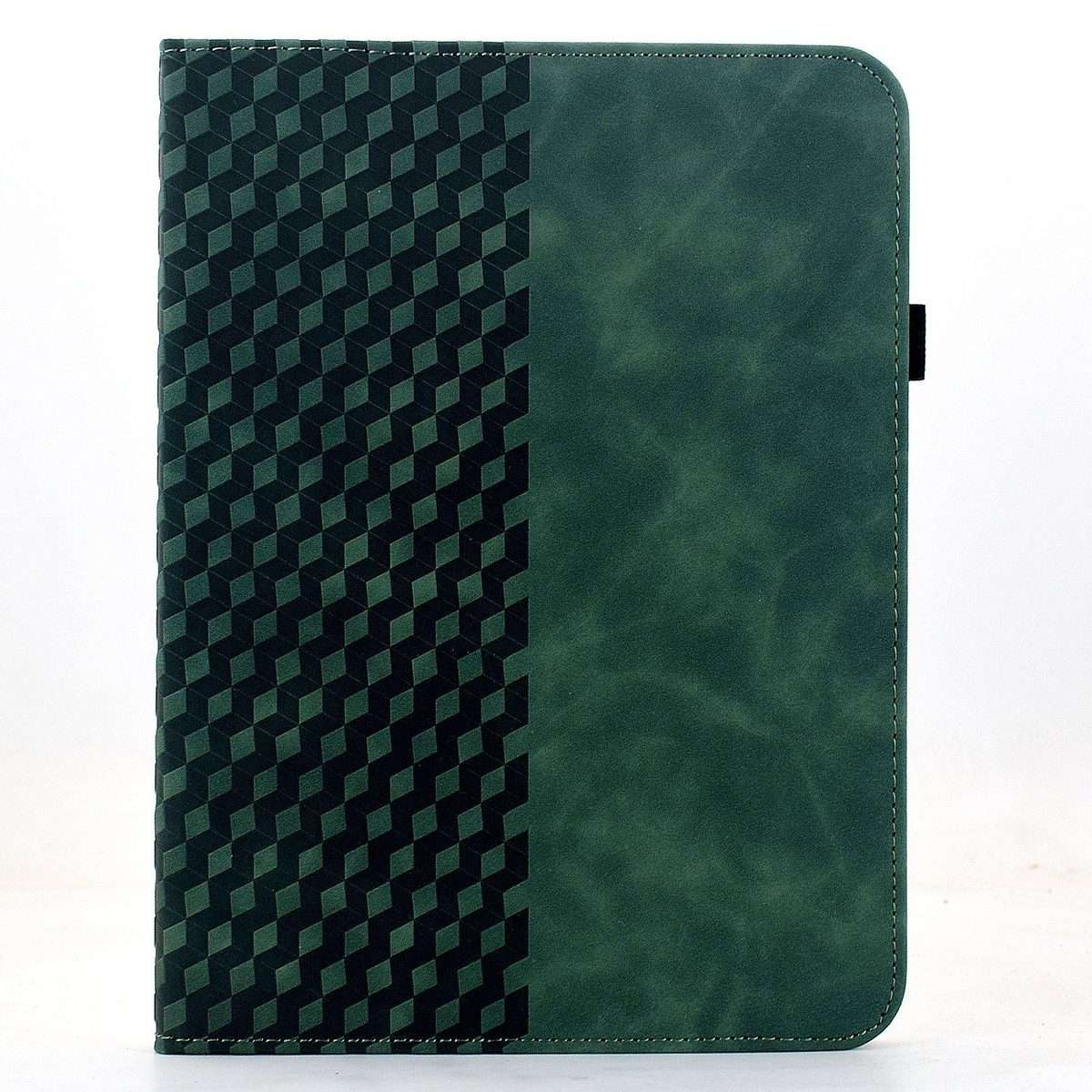 For iPad Air 11 2026 / 2025 / 2024 Rotatable Rhombus Embossed Smart Leather Tablet Case(Green)