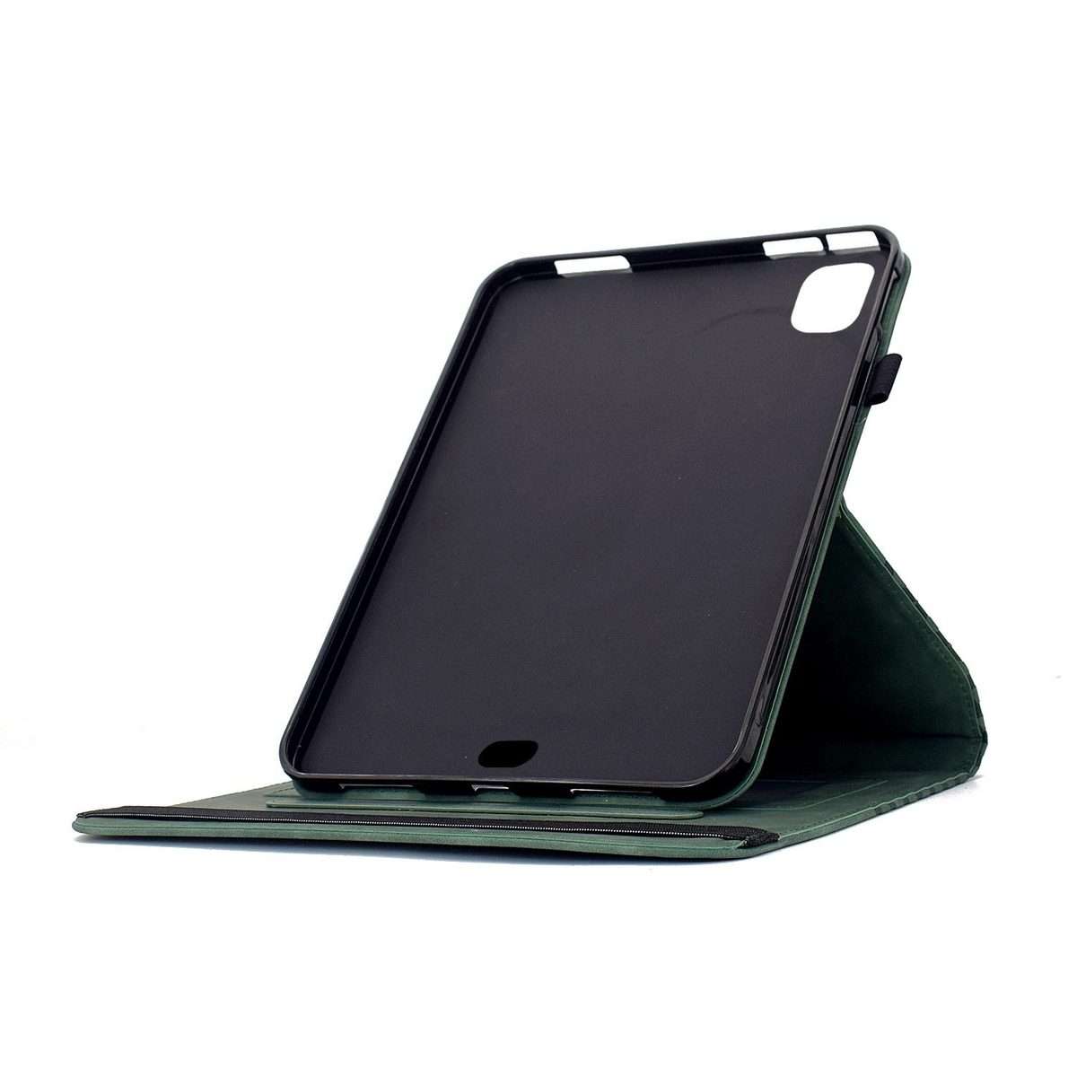 For iPad Air 11 2026 / 2025 / 2024 Rotatable Rhombus Embossed Smart Leather Tablet Case(Green)