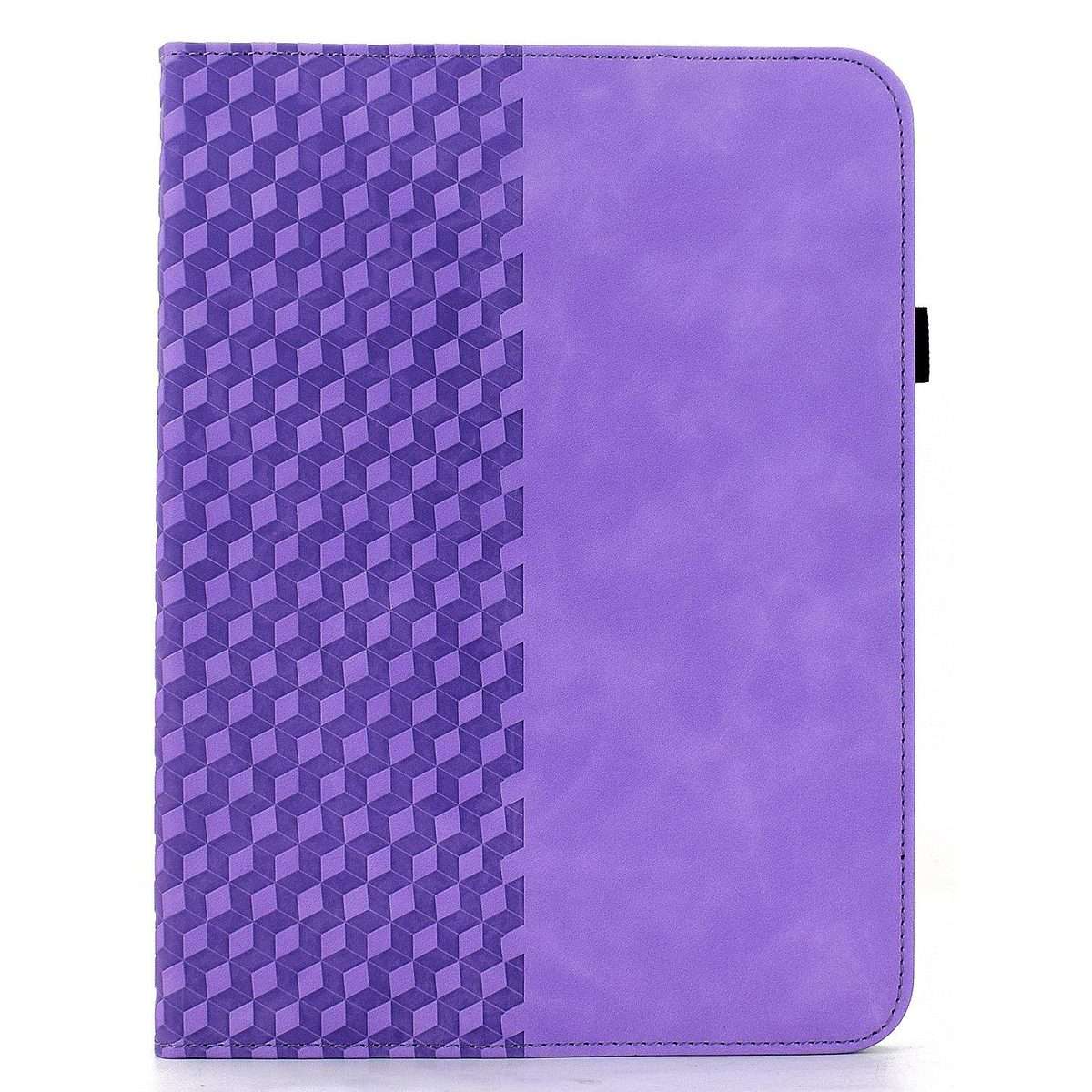 For iPad Air 11 2026 / 2025 / 2024 Rotatable Rhombus Embossed Smart Leather Tablet Case(Purple)